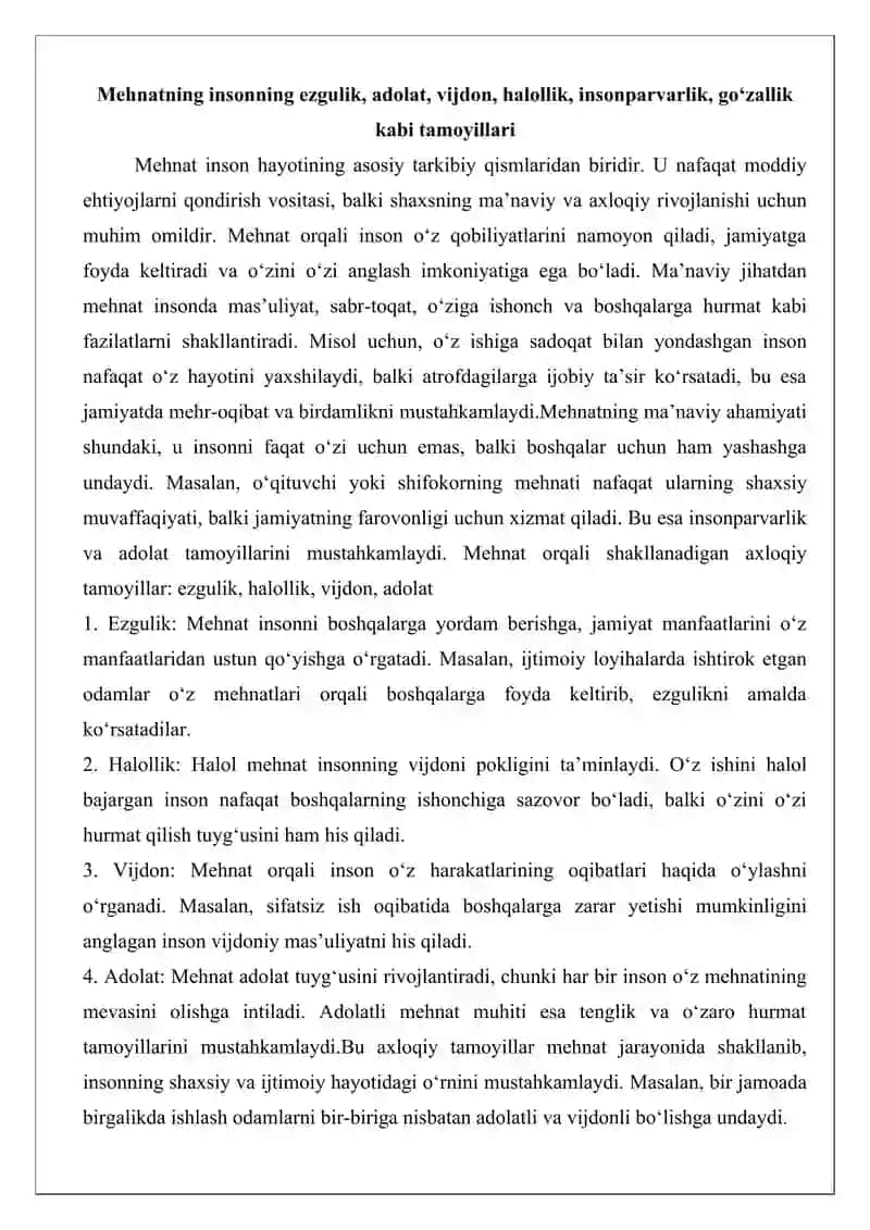 Mehnat va insonparvarlik 2