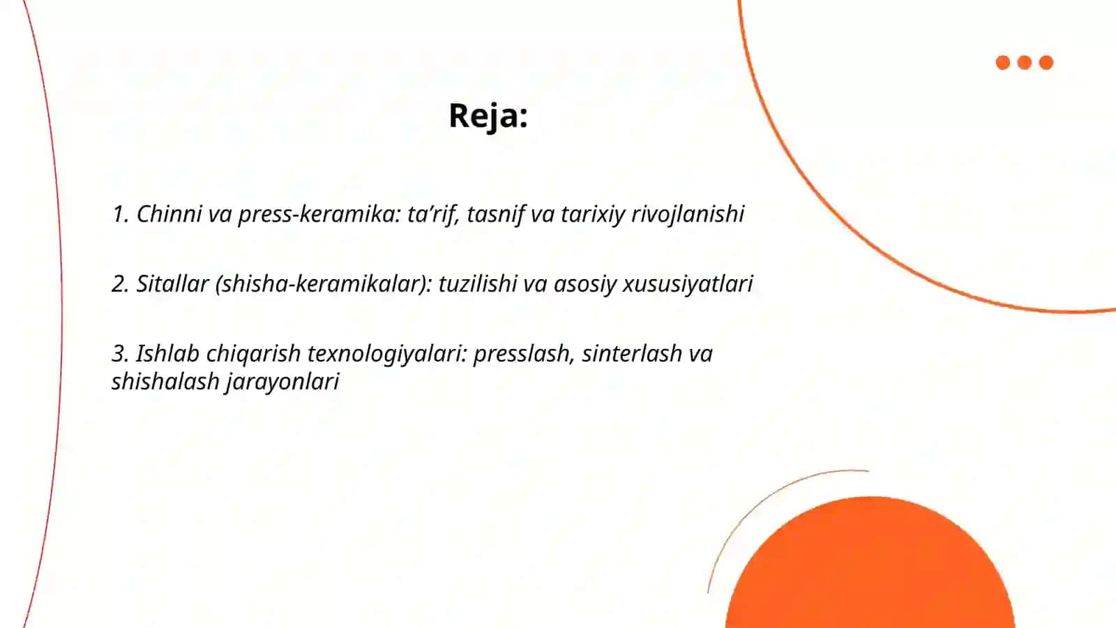 Chinni.pres keramika va sitallar. Texnika va tibbiy xususiyatlar 2
