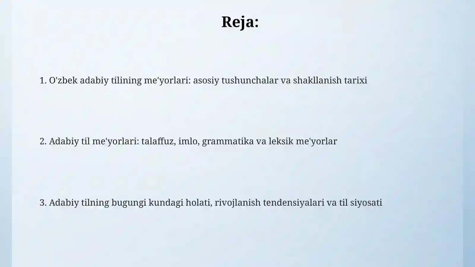 O'zbek adabiy tilining me'yorlari 2