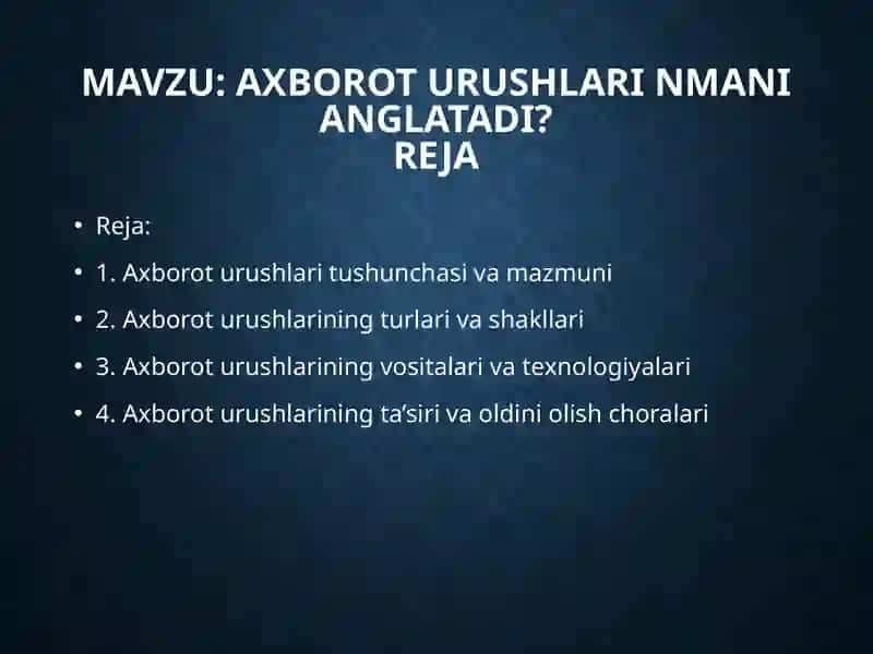 Axborot urushlari tushunchasi 2