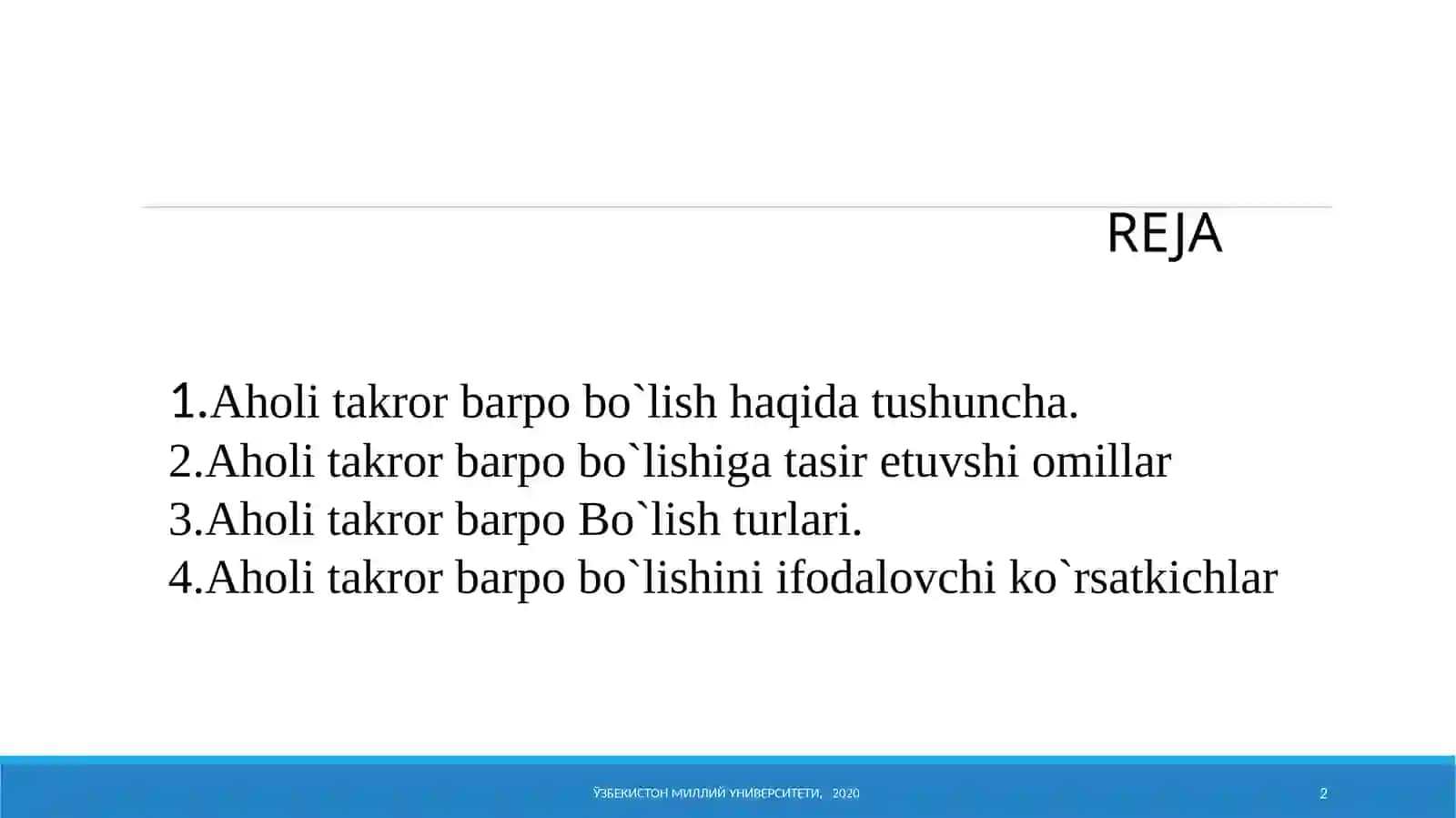 Aholining takror barpo bo’lishi 2