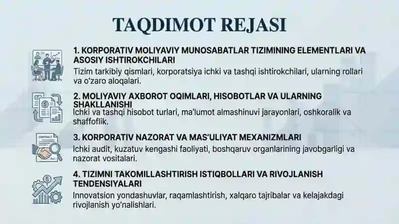 Korporativ moliyaviy munosabatlar tizimi 2