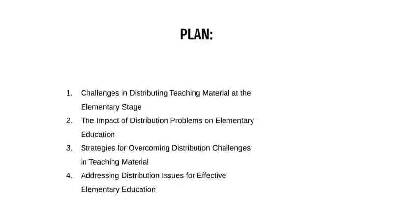 The problems of distribution teaching material at the elementary stage 2