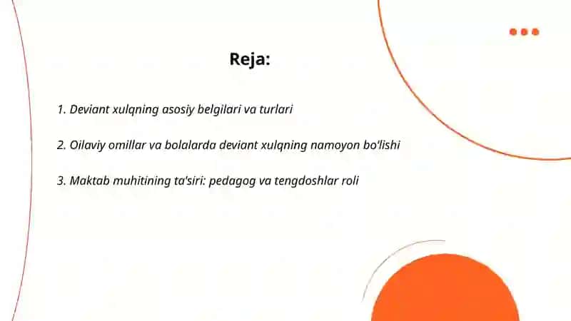 Bolalarda deviant xulqning namoyon boʻlishi 2