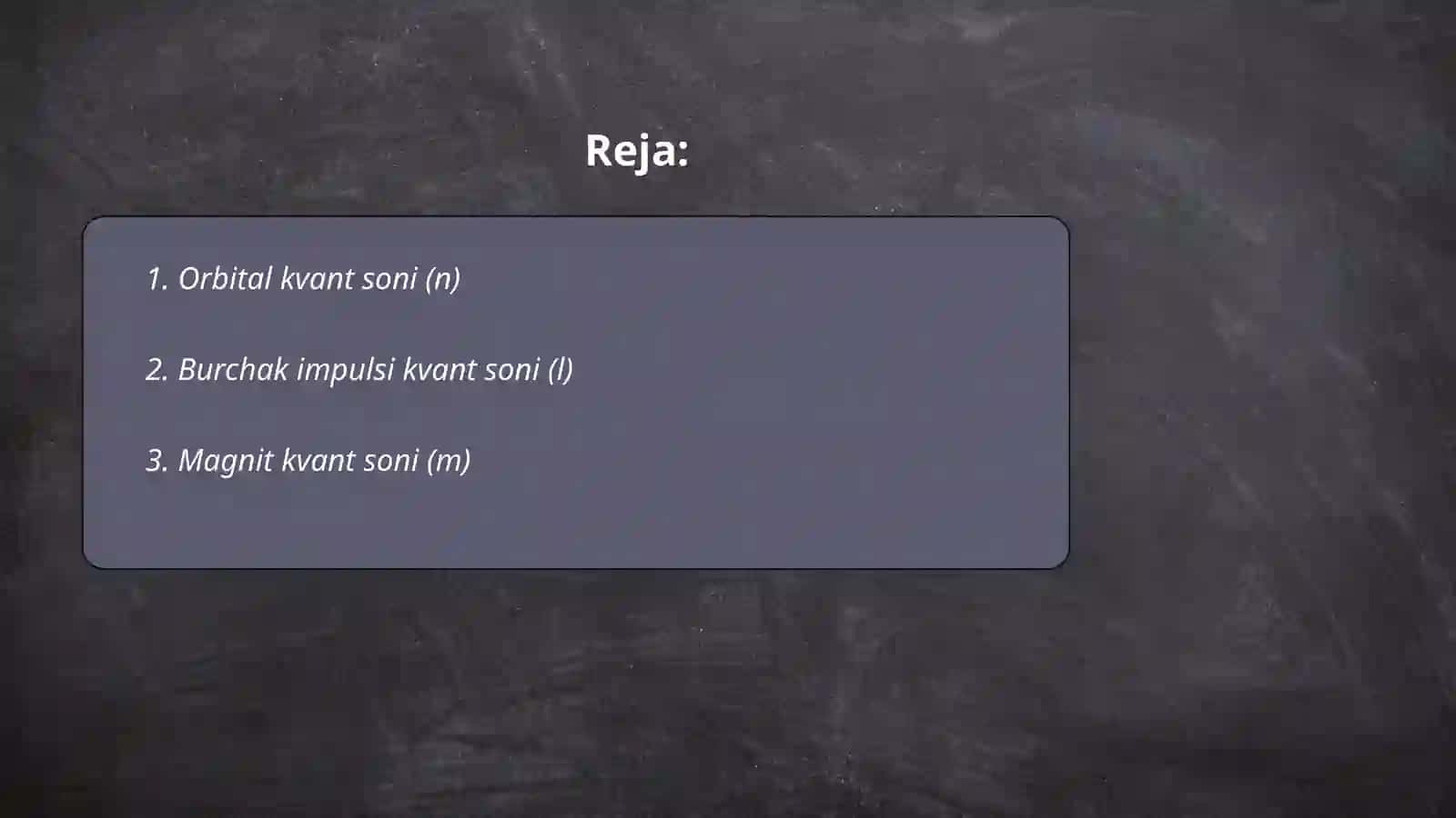 Orbital va magnit kvant sonlari 2