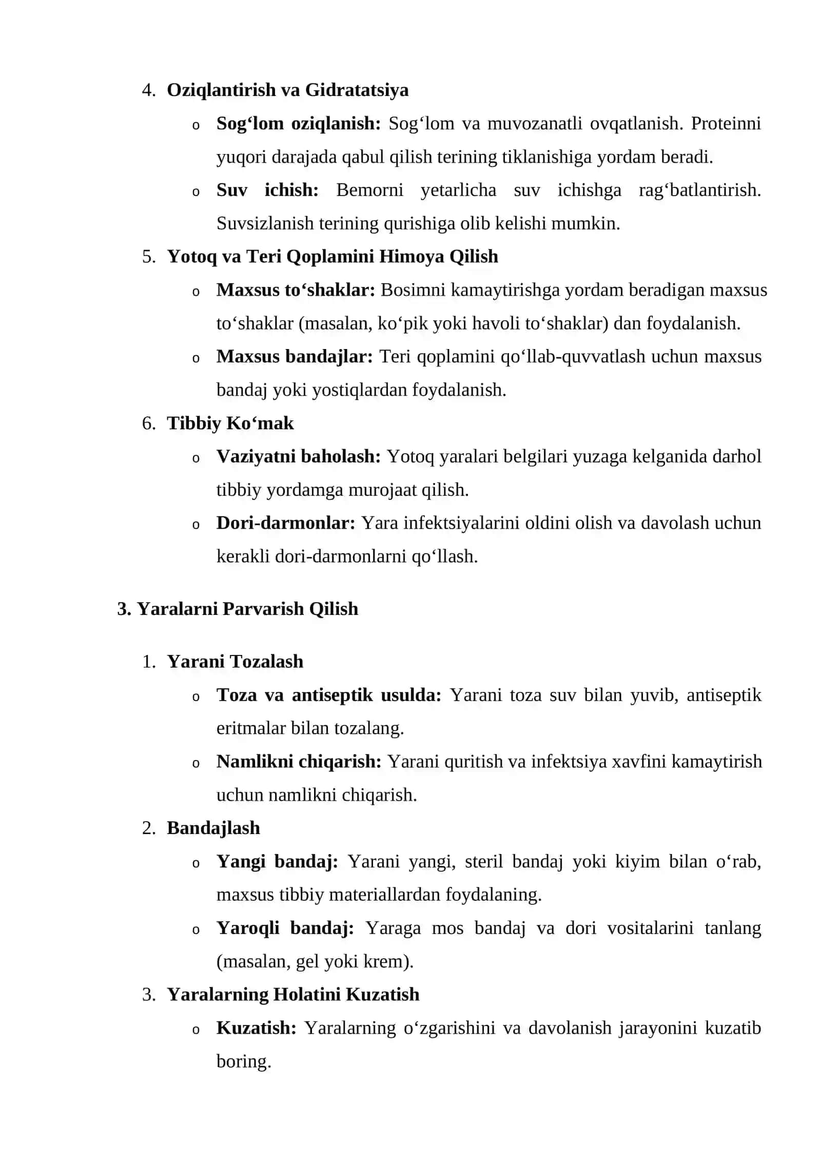 Yotoq yaralarining oldini olish 2
