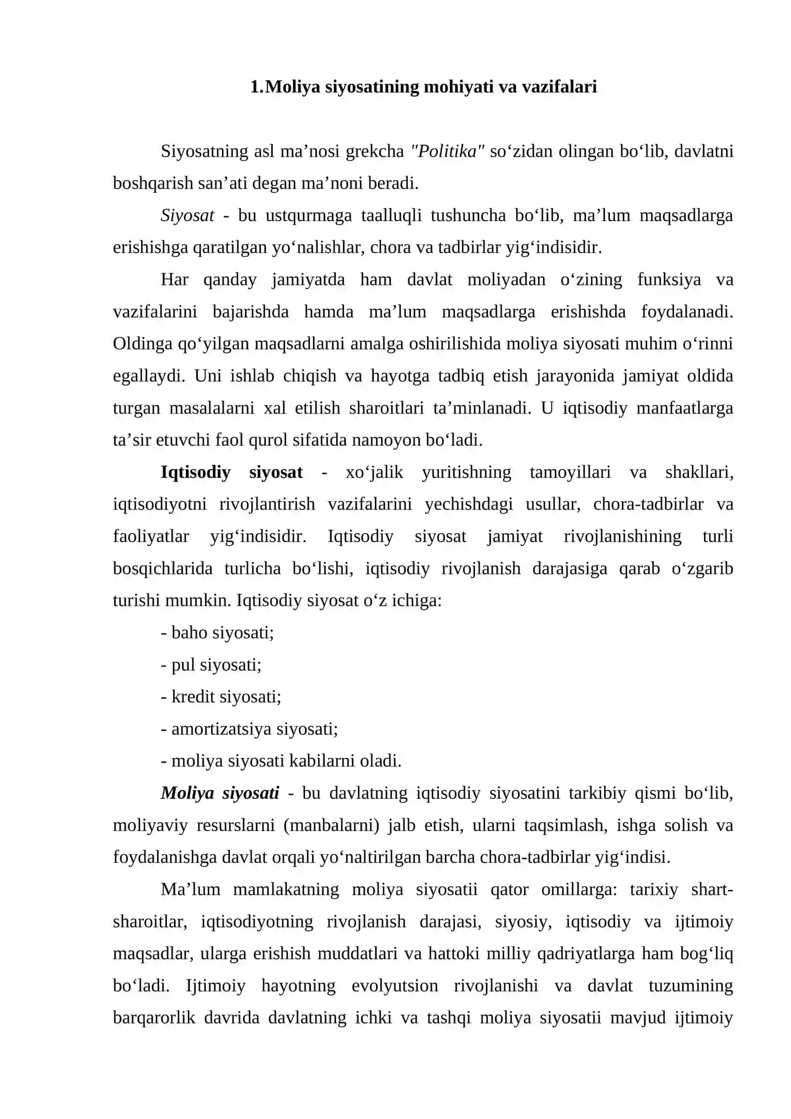 Moliyaviy siyosatning mazmuni va tamoillari 2