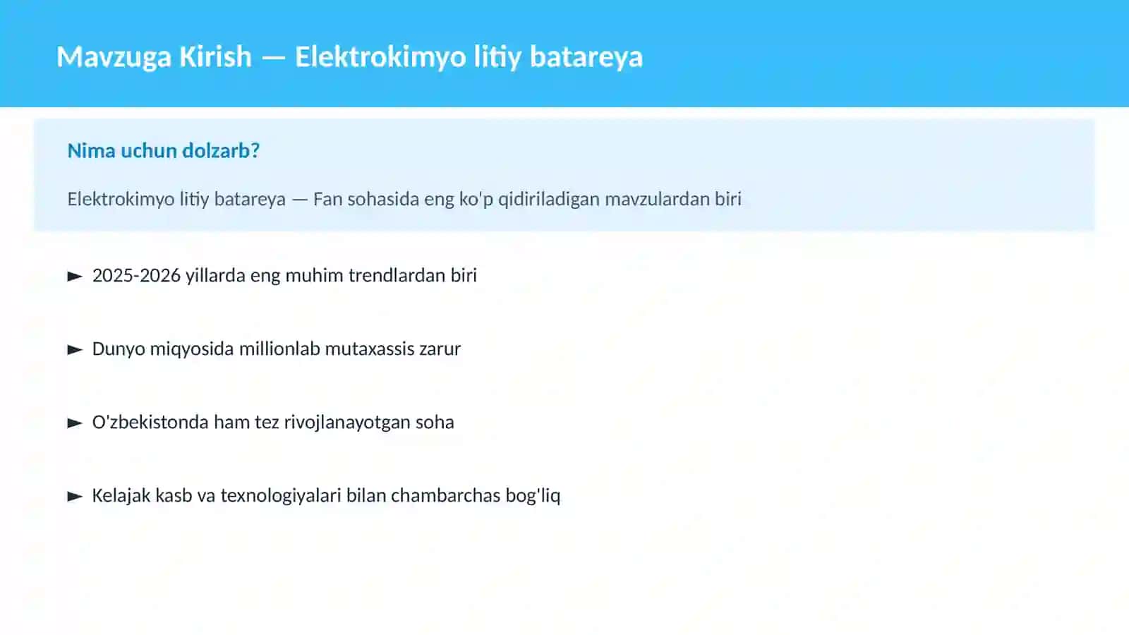 Elektrokimyo litiy batareya 2