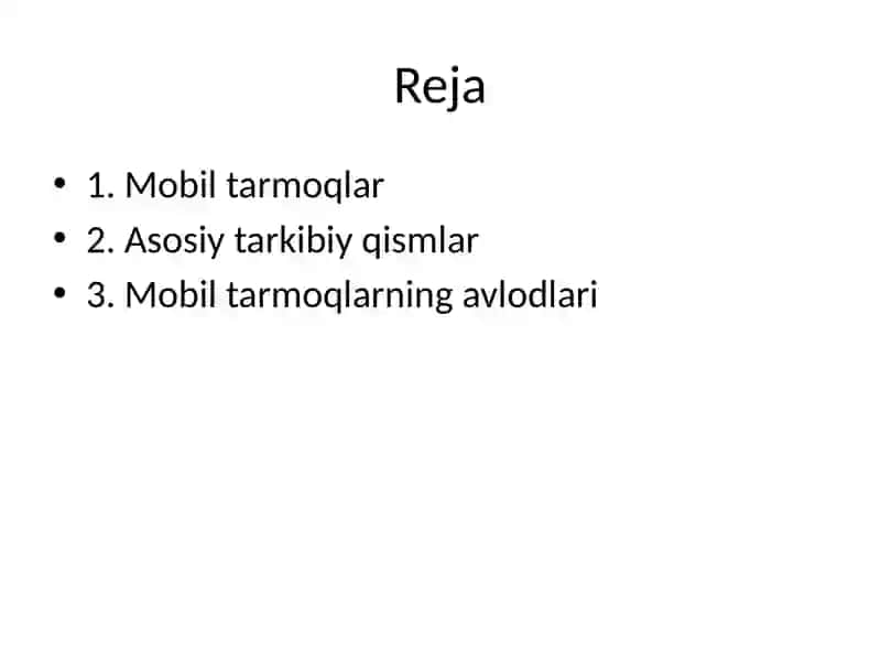 Mobil Tarmoqlarning Avlodlari 2