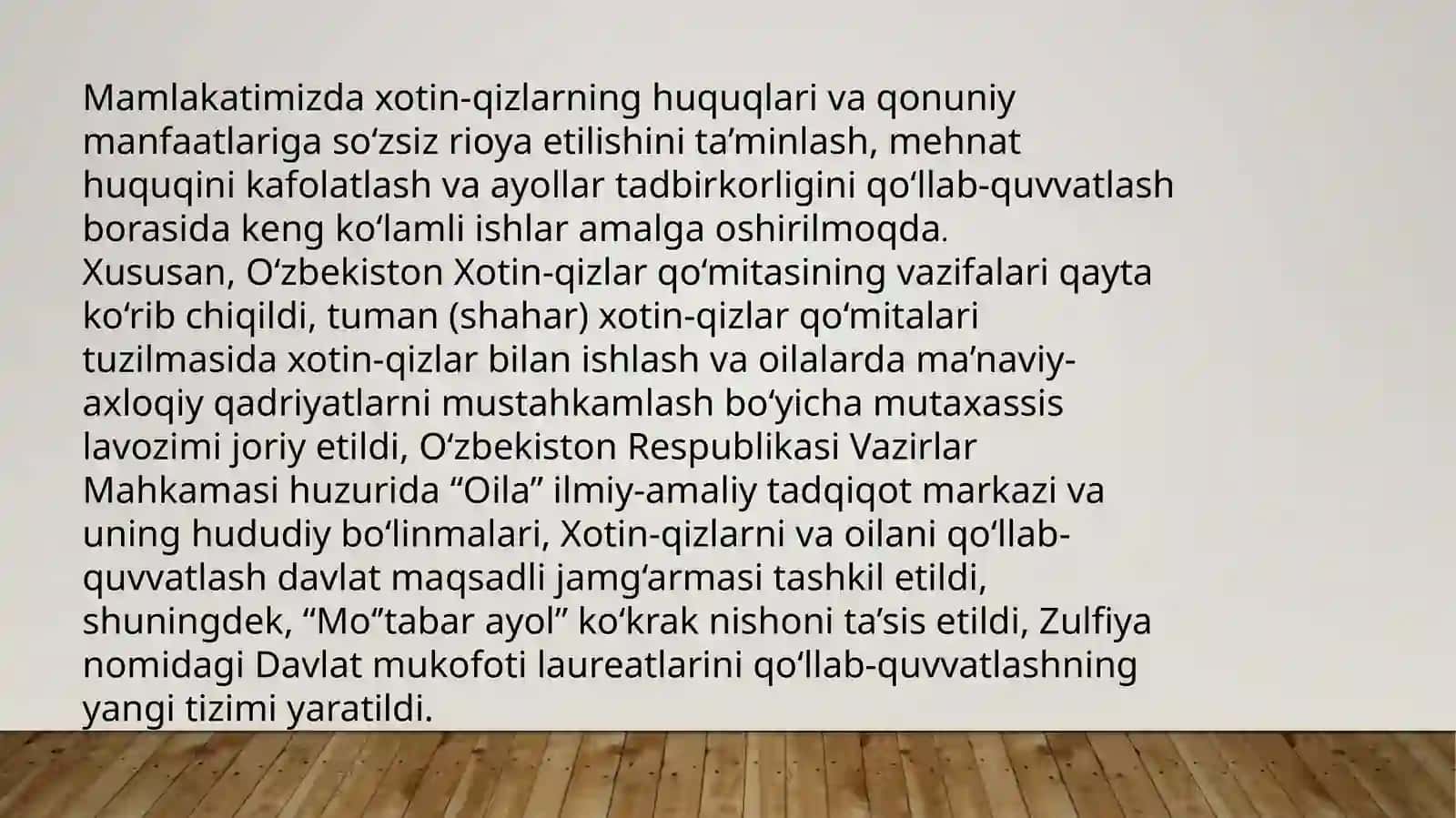 xotin-qizlar mehnat huquqlarinihimoya qilish kafolatlarini kuchaytirish 2
