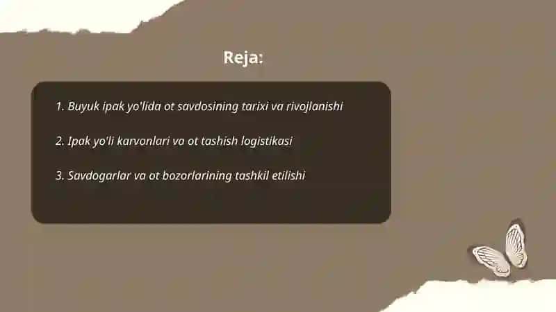 Buyuk ipak yo'lida ot savdosi 2