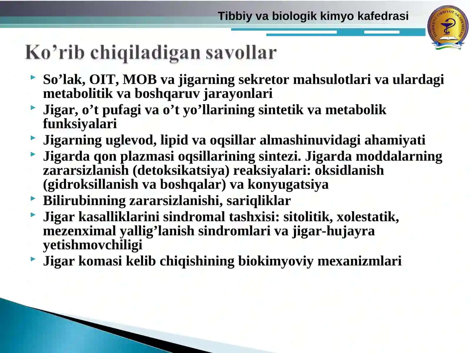 Oshqozon ichak biokimyosi 2