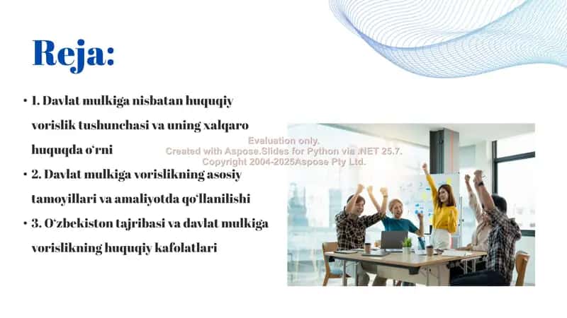 Davlat mulkiga nisbatan huquqiy vorislik vorisligi 2