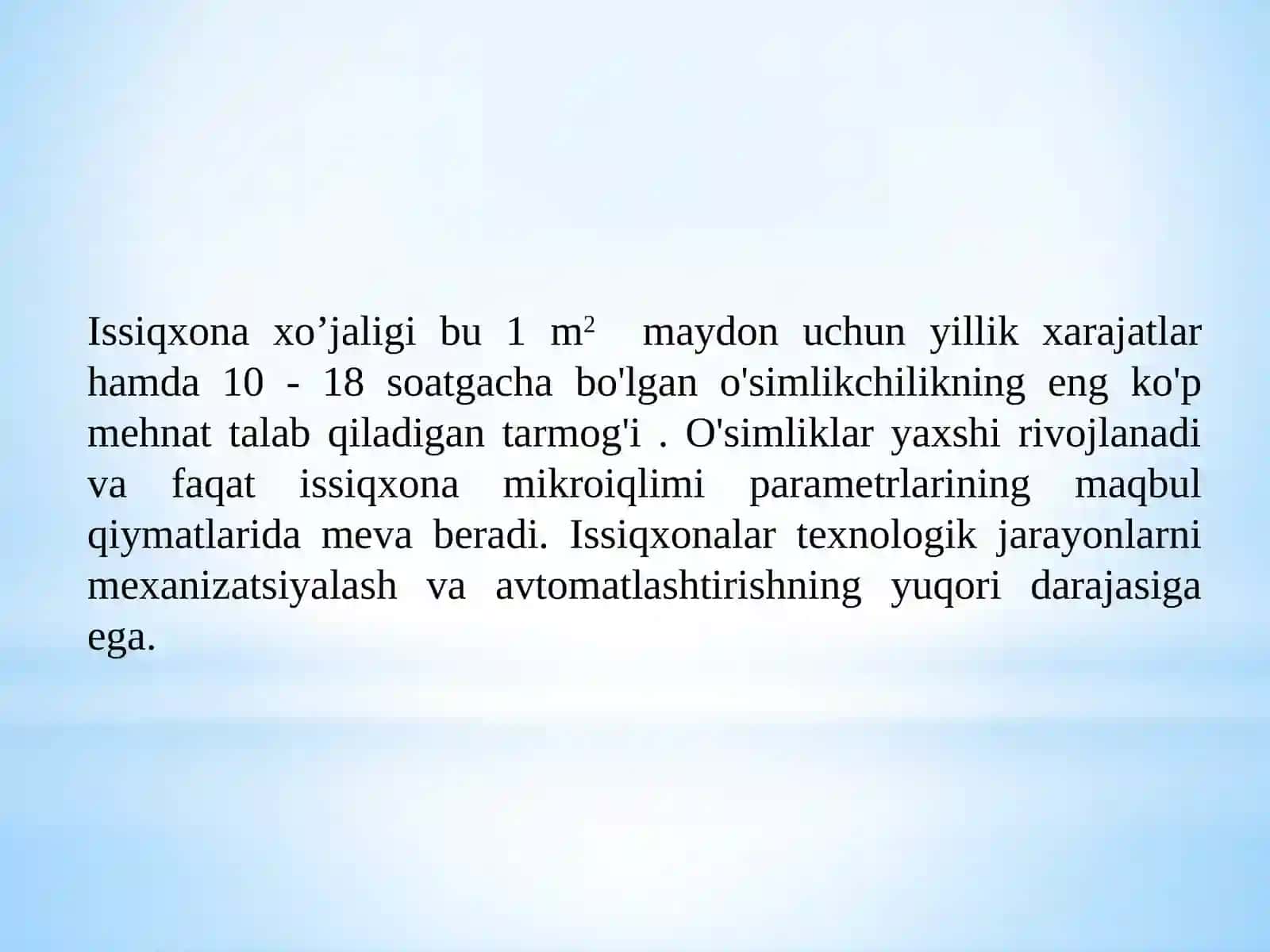 Issiqxona xo’jaligi 2