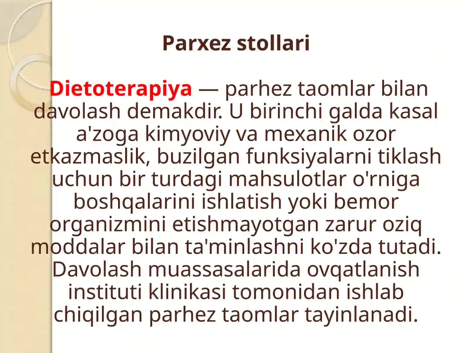 Parxez stollari. Birinchi parxez stoli 2