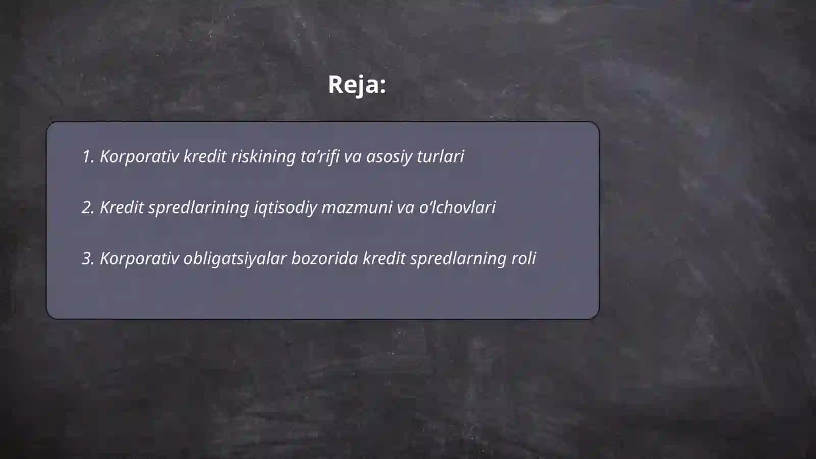 Korporativ kredit risklari va spredlar 2