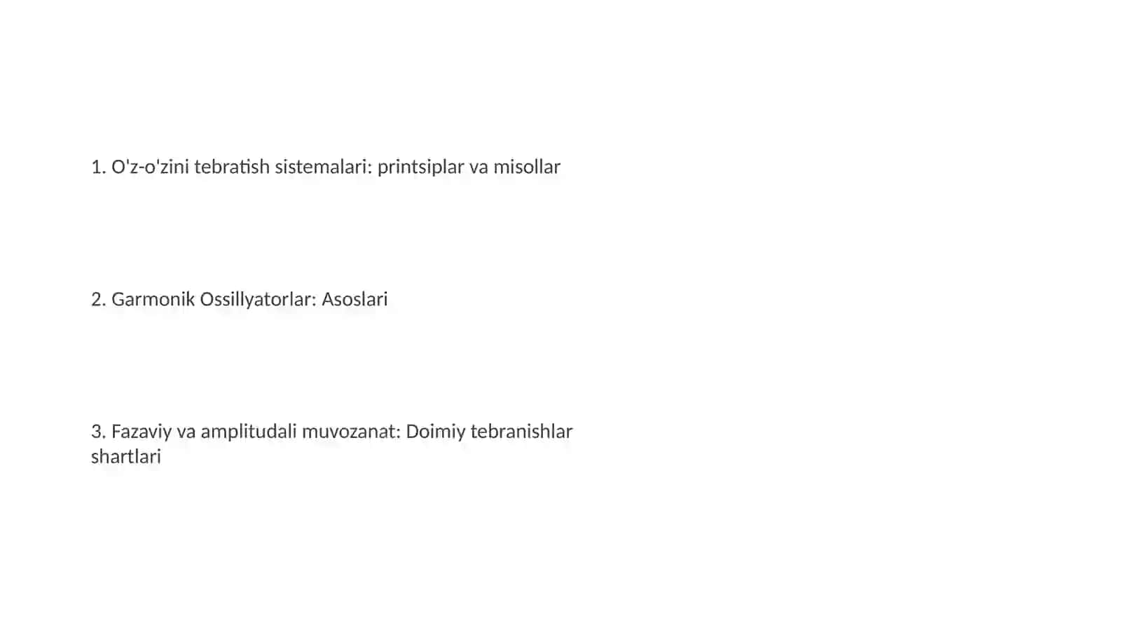 Garmonik tebranishlarni generatsiyalash 2