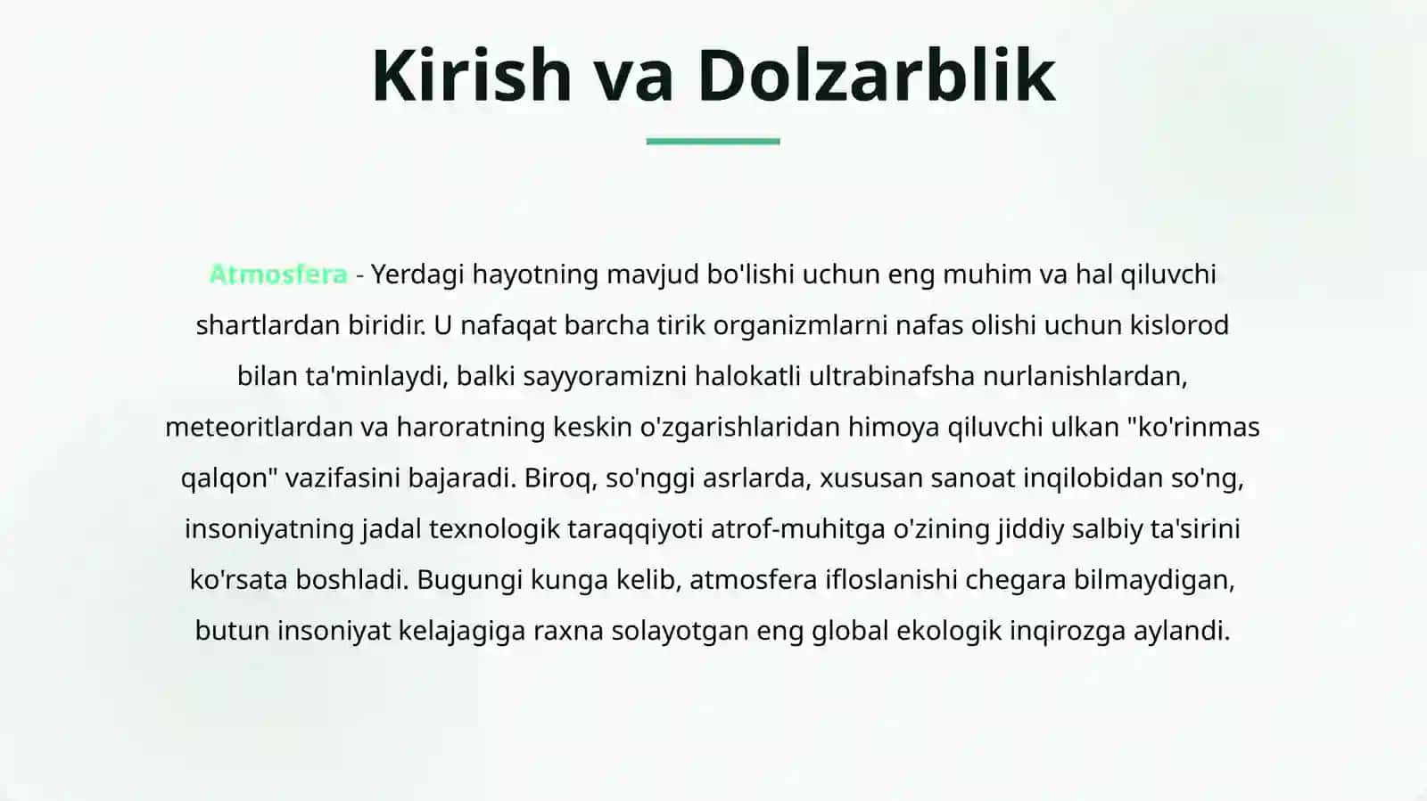 ATMOSFERA IFLOSLANISHI 2