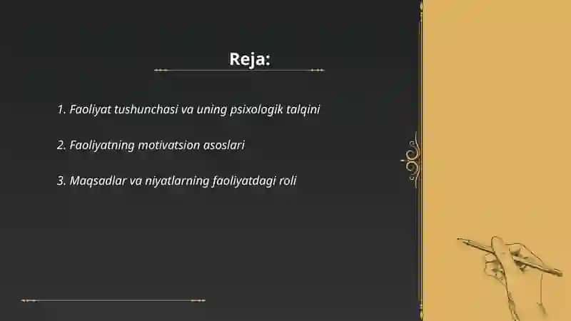 Faoliyatning psixologik talqini 2
