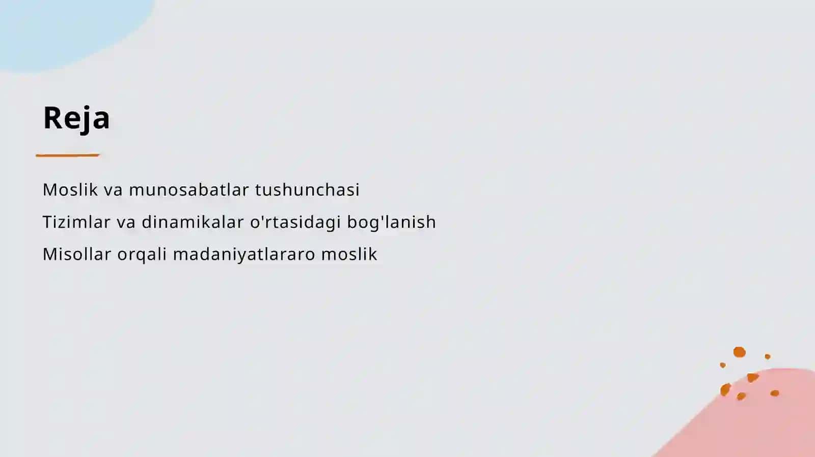 Moslik va munosabatga oid misollar 2