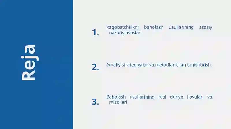 Logistikada raqobatchilikni baholash usullari 2