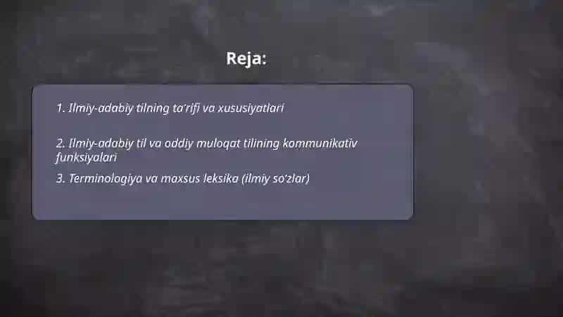 Ilmiy-adabiy til nima? 2