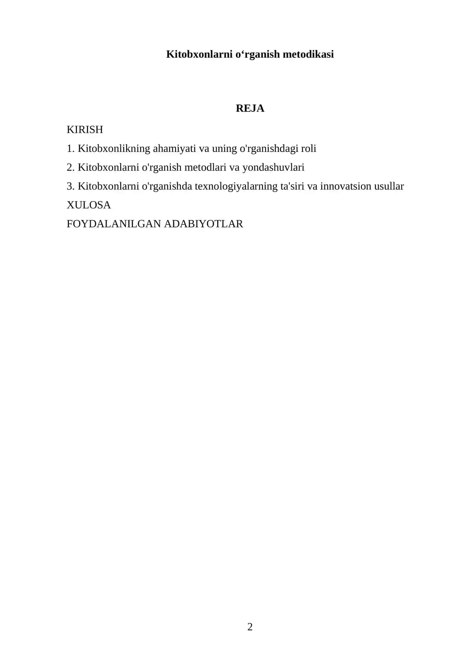 Kitobxonlarni oʻrganish metodikasi 2