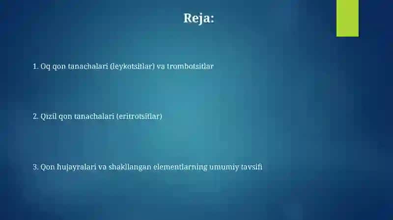 Qon hujayralari va shaklli elementlari 2
