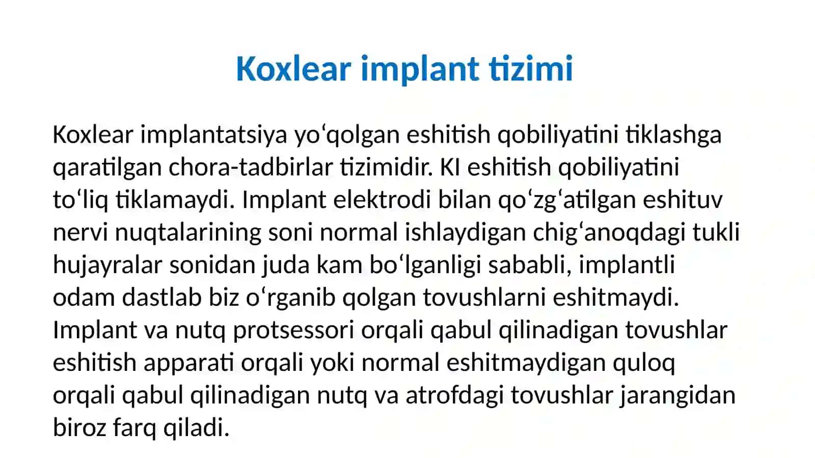 Koxlear implant tizimi 2