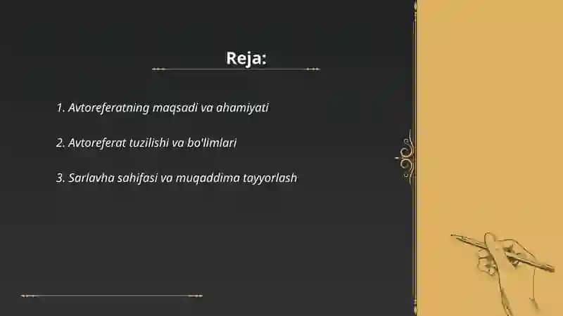 Avtorefarat tayyorlash 2
