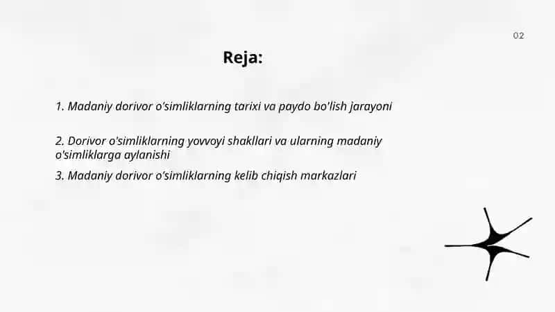 Madaniy dorivor o'simliklarning kelib chiqishi 2