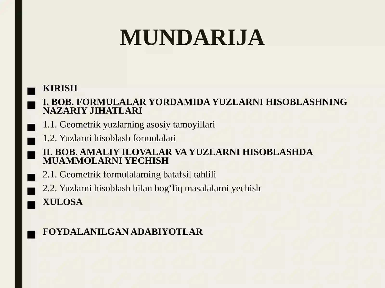 “YUZLARNI FORMULA YORDAMIDA HISOBLASHGA DOIR MASALALAR” 2