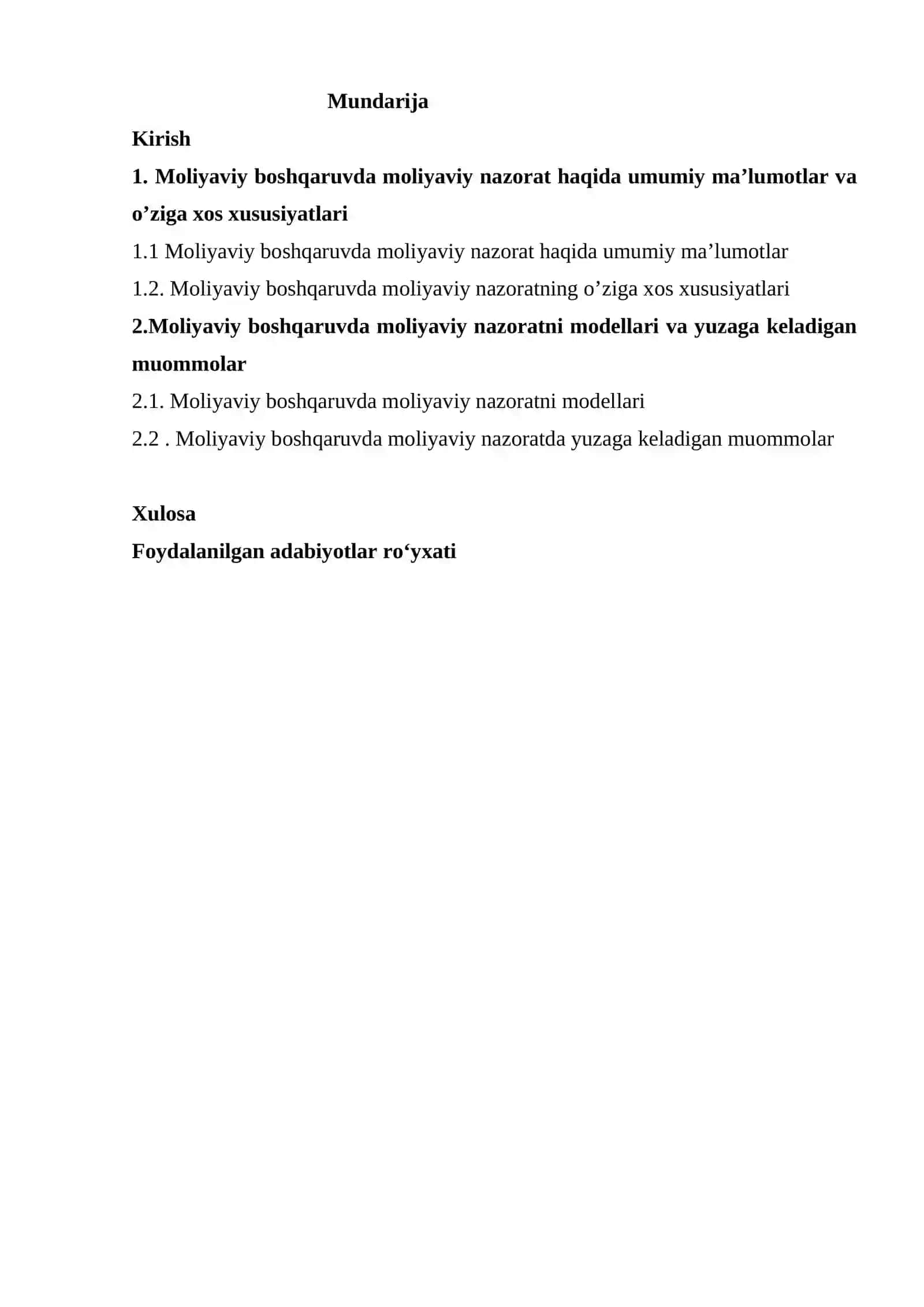 Moliyaviy boshqaruvda moliyaviy nazoratning modellari 2