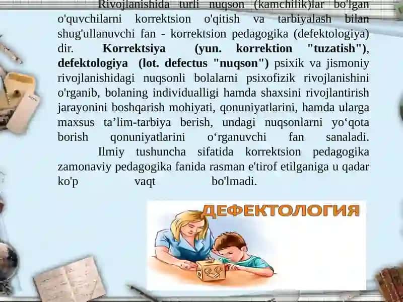 KORREKTSION PEDAGOGIKA VA INKLYUZIV TA’LIM ASOSLARI 2