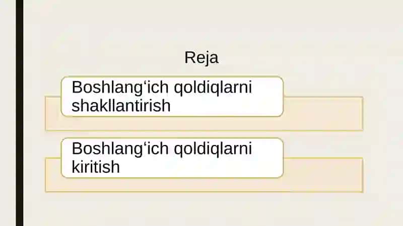 Boshlang’ich qoldiqlarni kiritish: Korxona ma'lumotlarini kiritish 2