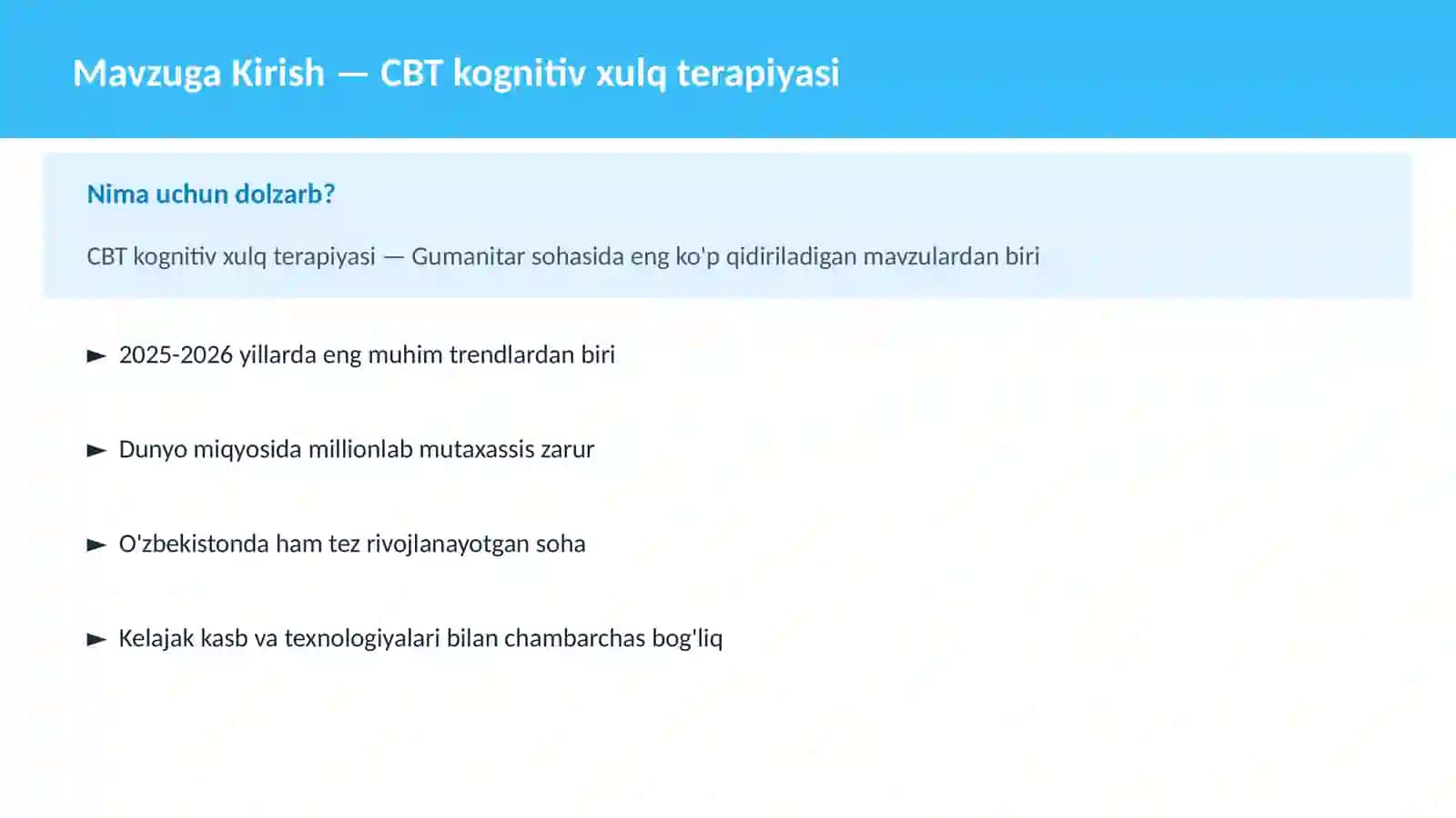 CBT kognitiv xulq terapiyasi 2