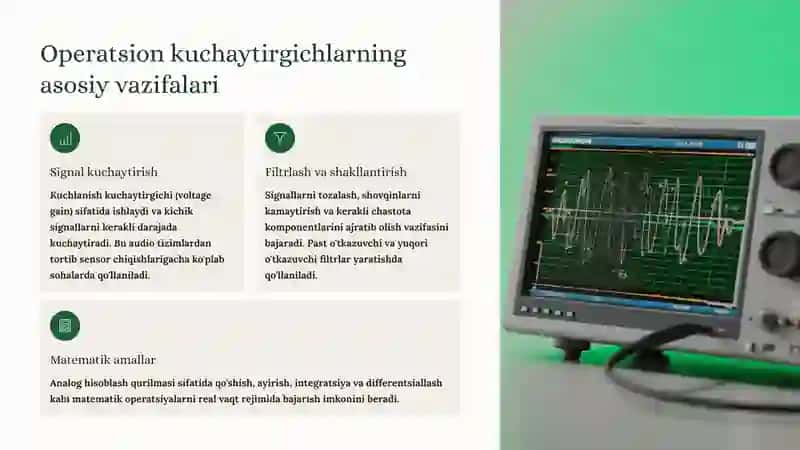 Operatsion kuchaytirgichlarning asosiy parametrlari va xarakteristikalari 2