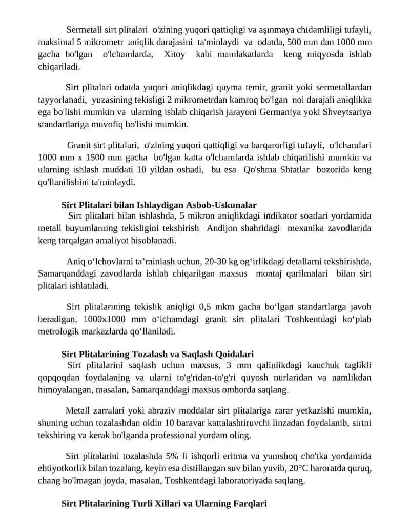 Sirt Plitalarining Aniqligi va Xatolar Manbalari 2