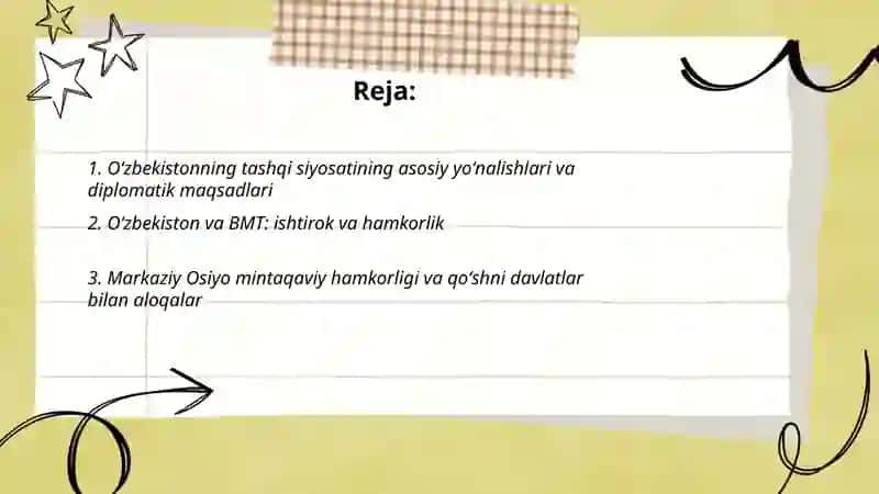 O'zbekiston va jahon hamjamiyati 2