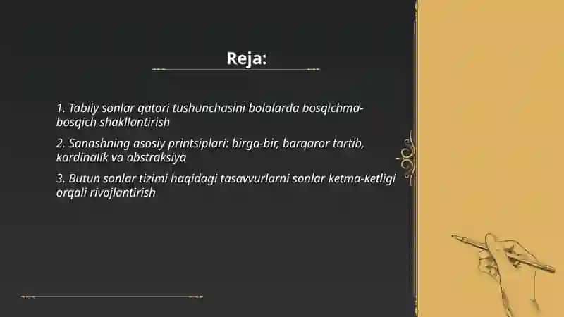 Bolalar ongida natural sonlar qatori tizimi 2