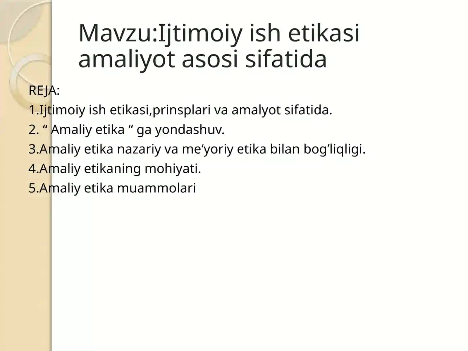 Ijtimoiy ishetikasi amaliyoti 2