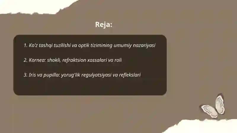 Ko'ruv analizatori. Ko'zning optik va retseptor tizimi 2