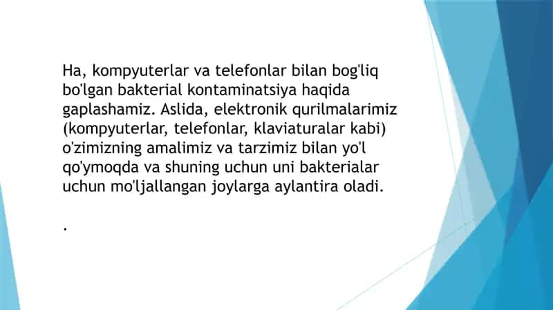 Kompyuter va Telefonlarning Bakterial Kontaminatsiyasi 2
