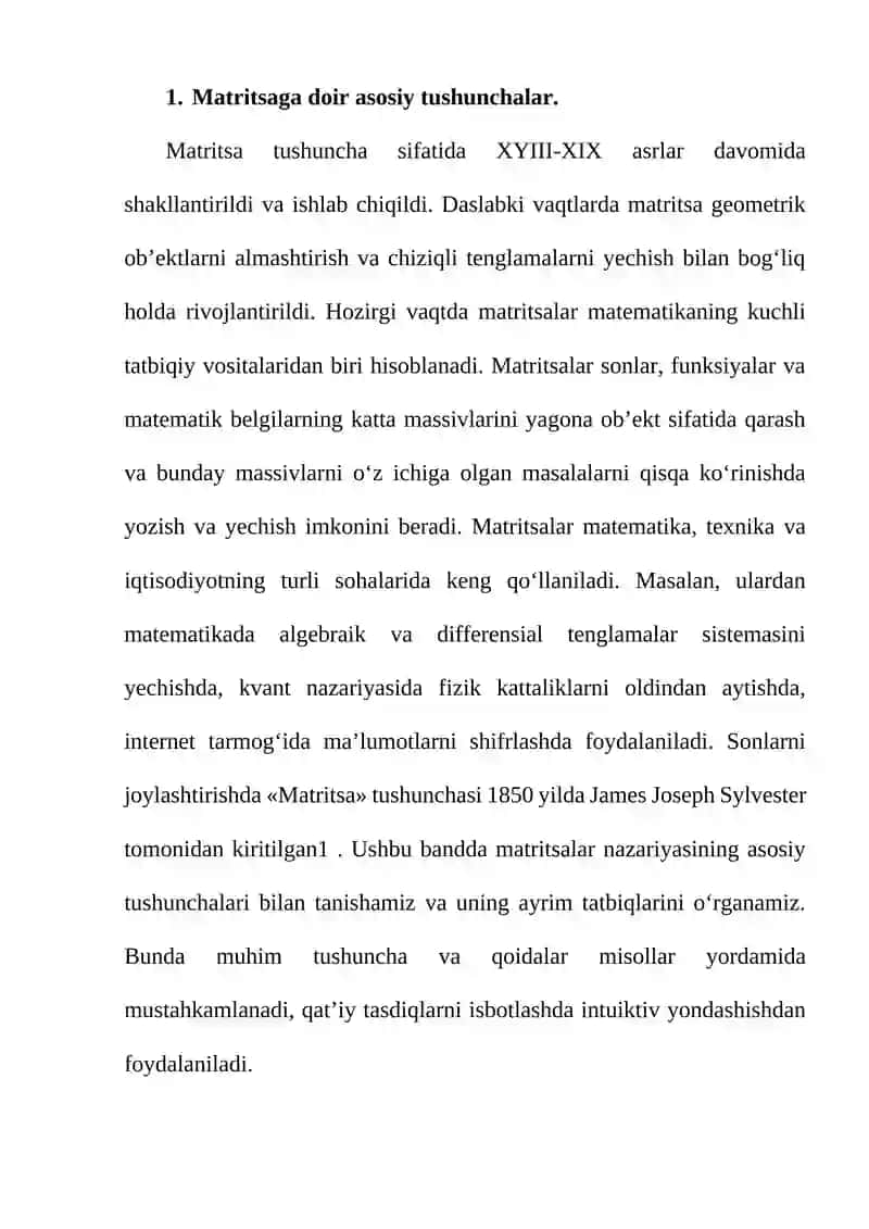Texnologik matritsa 2