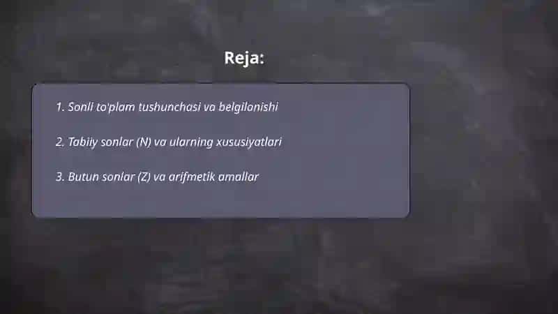 Sonli to'plamlar haqida ma'lumot 2