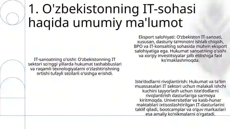 Axborot Texnalogiyalarining O'Zbekistonda Rivojlanishi 2