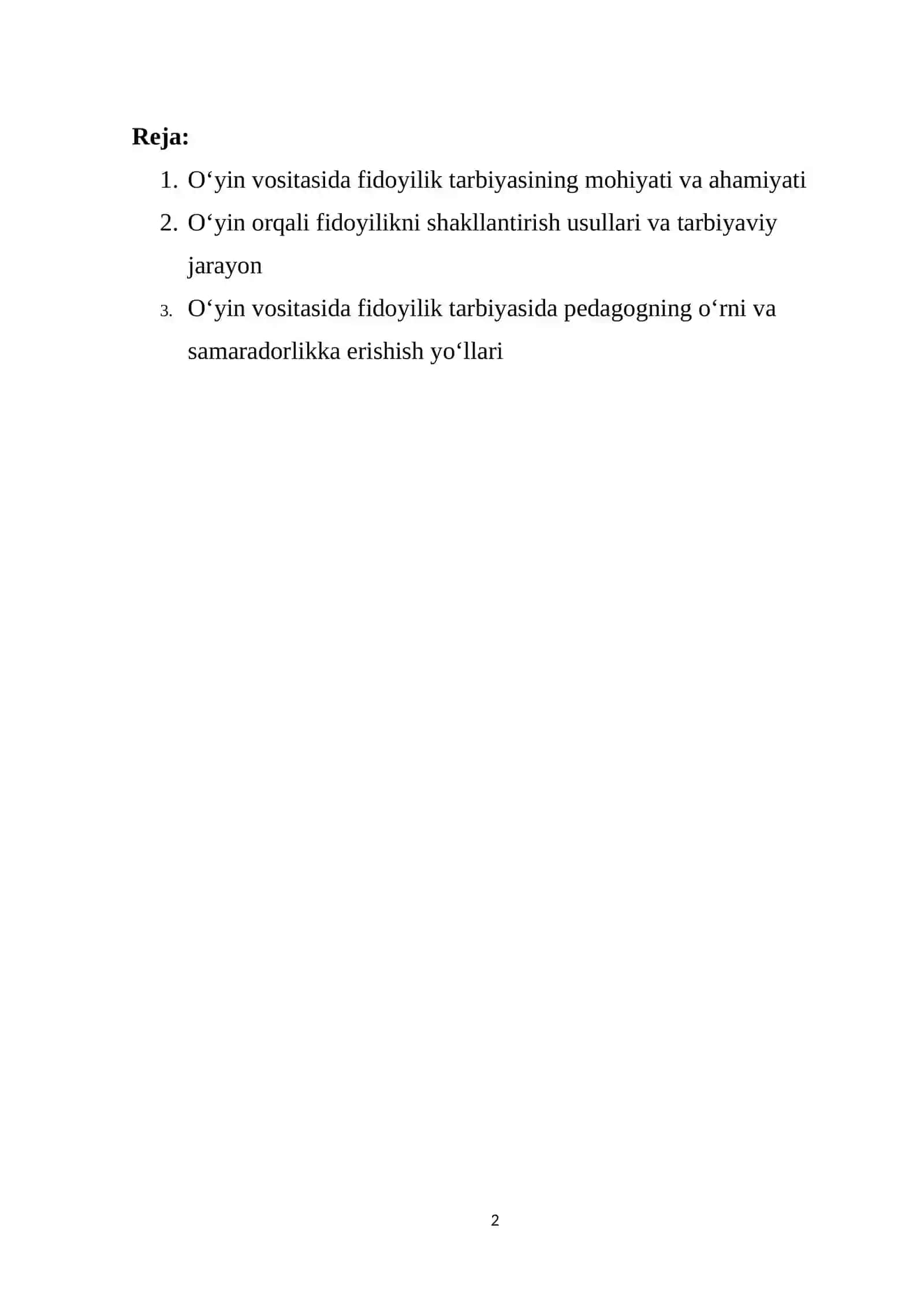 O‘yin vositasida fidoyilik tarbiyasi 2