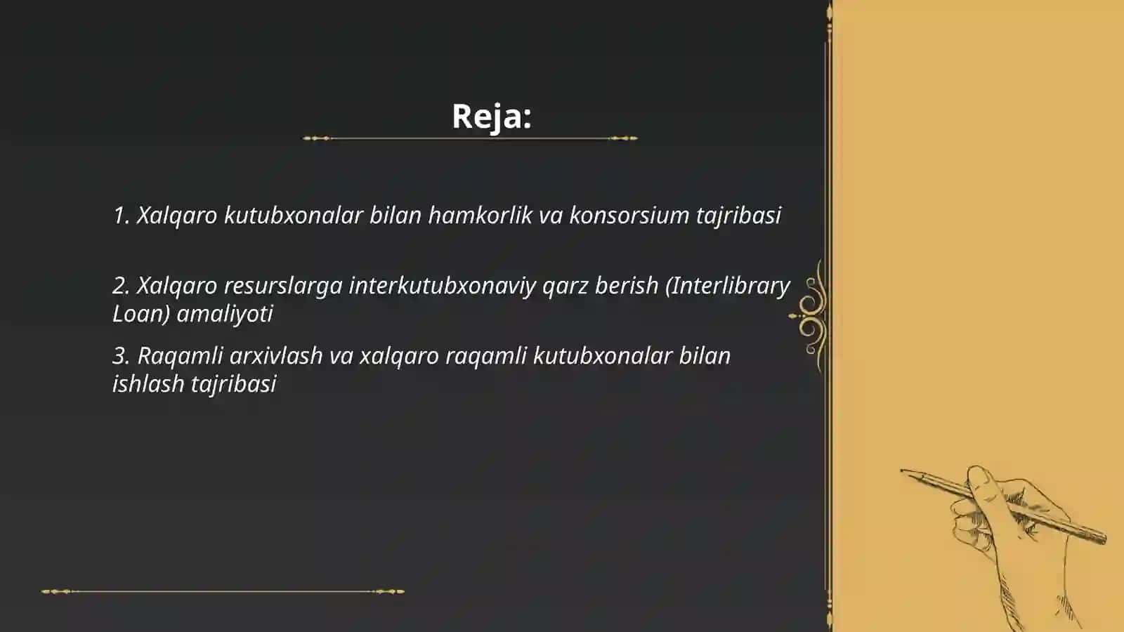 Xalqaro kutubxonalar va resurslar bilan ishlash tajribasi 2