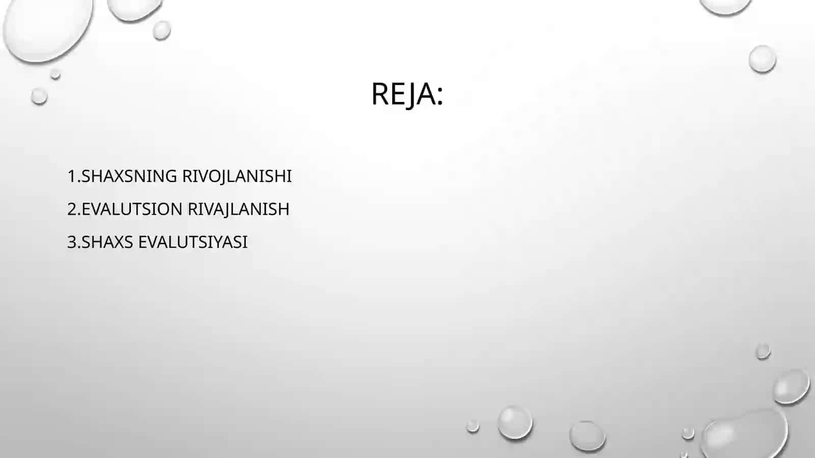Shaxsning evalutsion jihatdan rivojlanishi 2