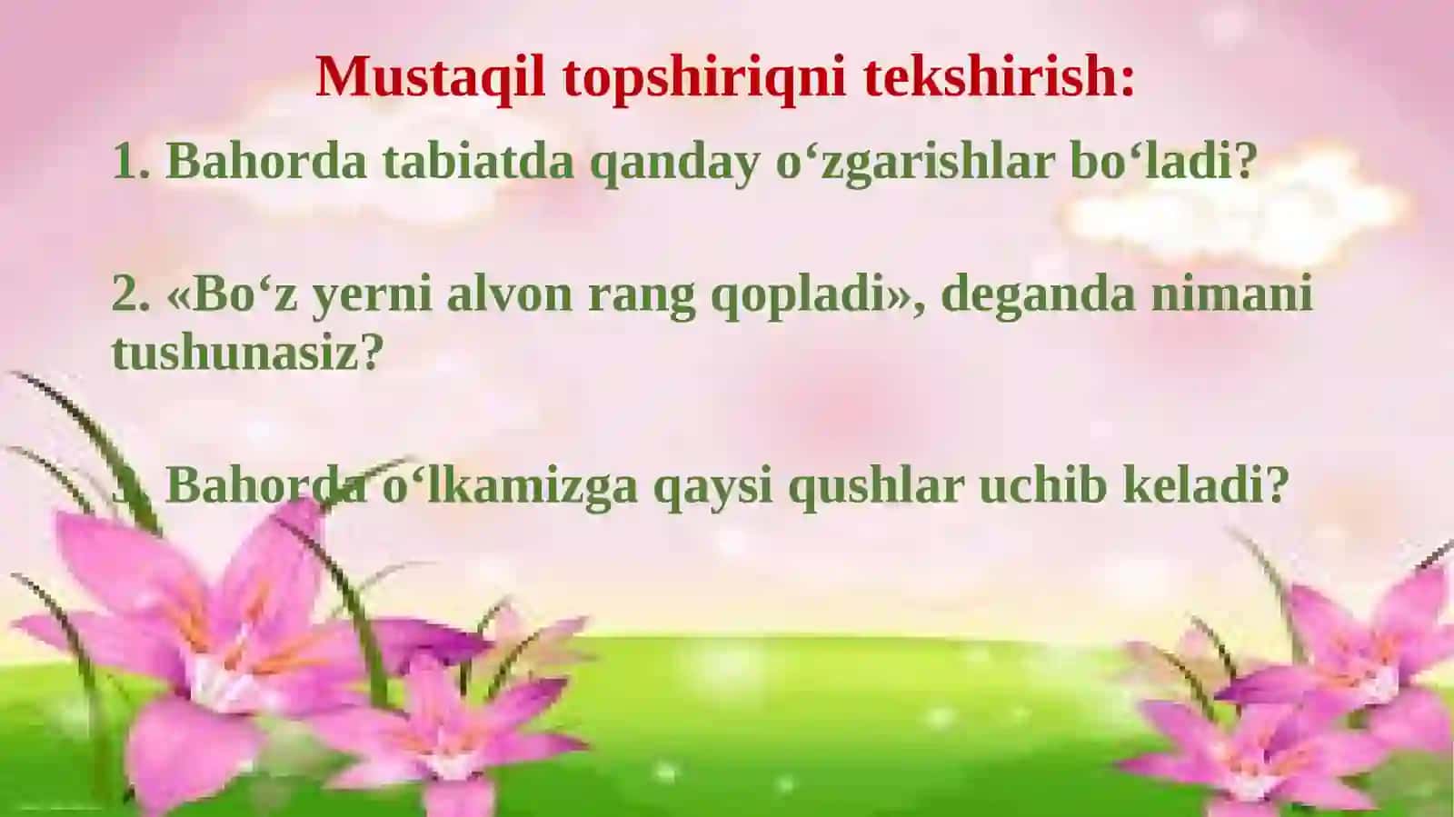 Bahorda qanday tabiat hodisalari sodir bo‘ladi? 2